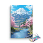 Cherry Blossom Mountain View Paint by Numbers Kit