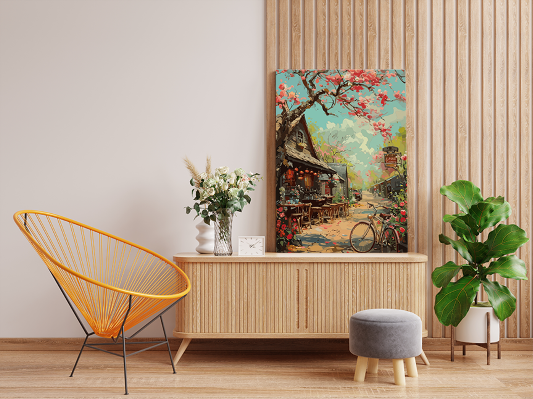 Charming Village CafΓ© Paint by Numbers Kit - Image 2