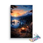 Lakeside Sunset Campfire Paint by Numbers Kit
