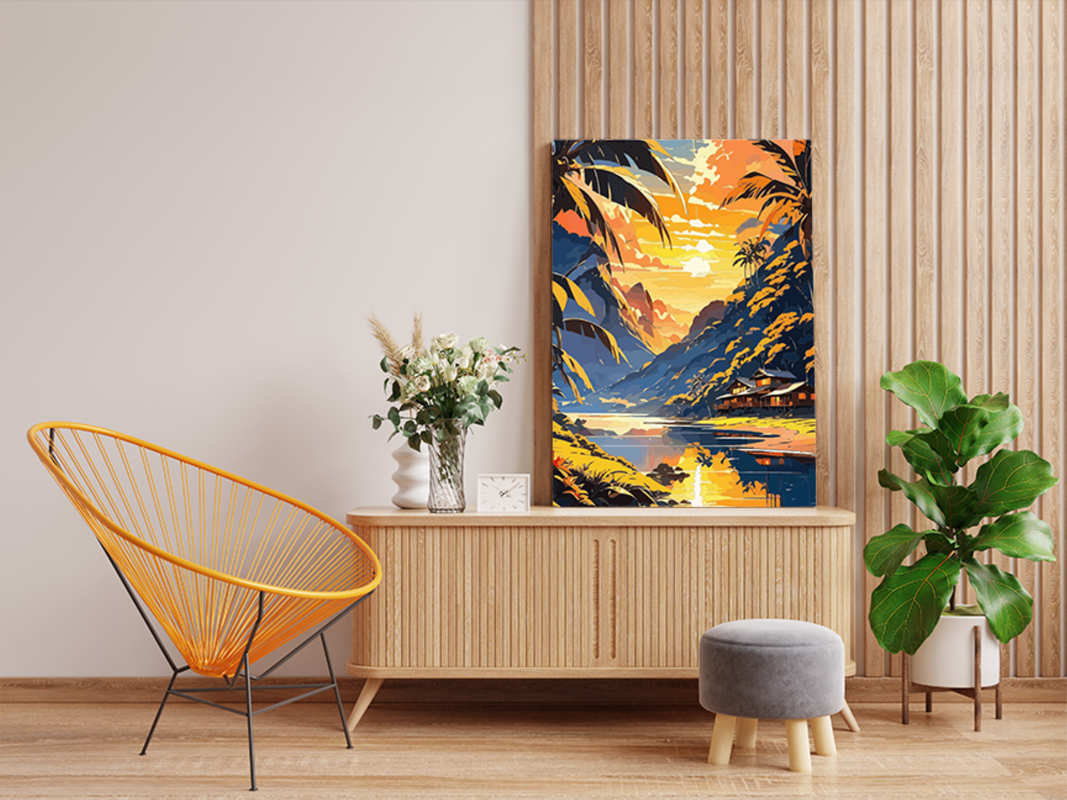 Tropical Sunset Retreat Paint by Numbers Kit - Image 2