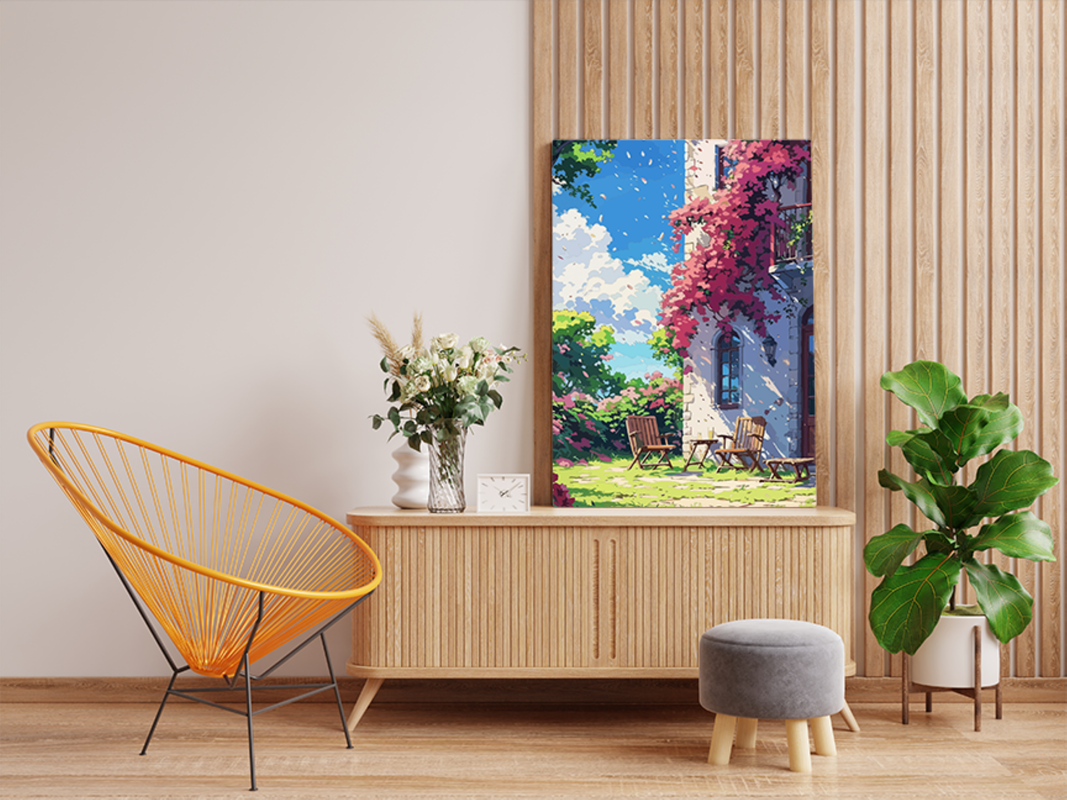 Sunny Garden Terrace Paint by Numbers Kit - Image 2