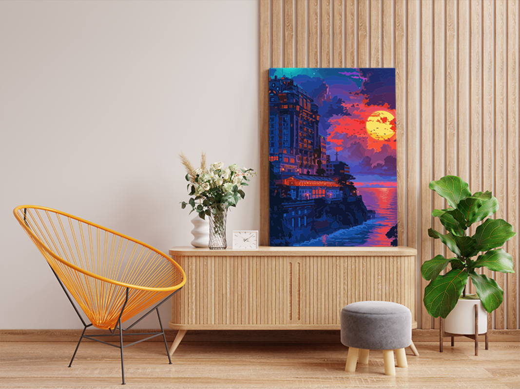 Seaside Sunset Glow Paint by Numbers Kit - Image 2