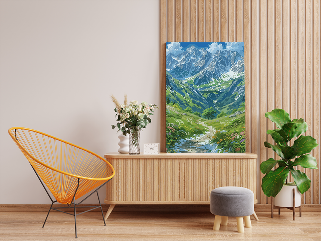 Alpine Mountain Trail Paint by Numbers Kit - Image 2