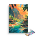 Tropical Sunset Paradise Paint by Numbers Kit