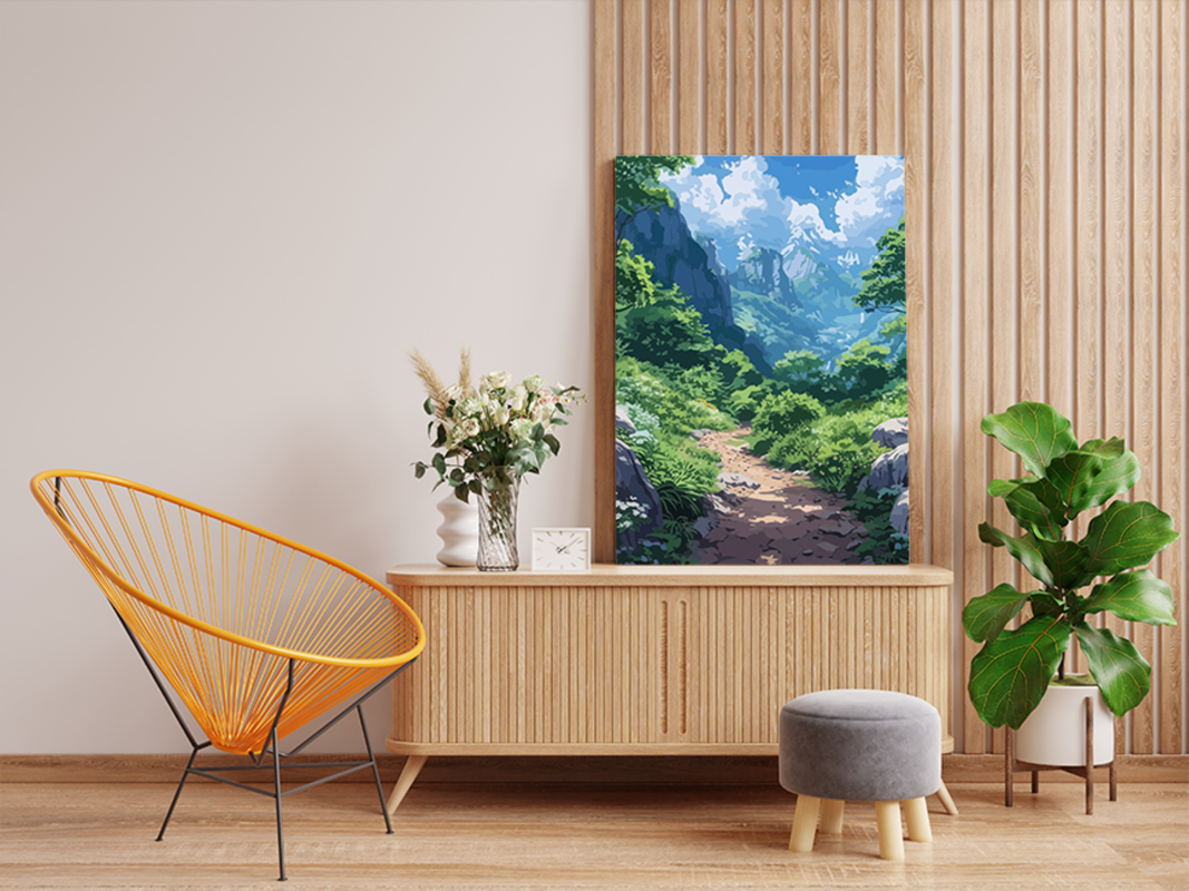 Tranquil Mountain Path Paint by Numbers Kit - Image 2