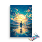 Sunset Reflection Silhouette Paint by Numbers Kit