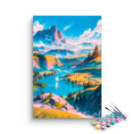 Mountain Valley River Landscape Paint by Numbers Kit