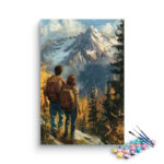 Adventurous Hikers Mountain View Paint by Numbers Kit