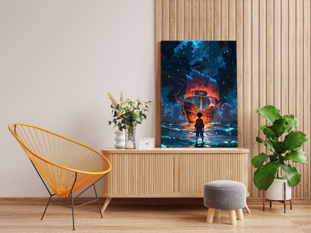 Pirate Ship Adventure at Sea Paint by Numbers Kit - Image 2