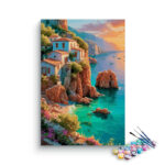 Cliffside Mediterranean Sunset Paint by Numbers Kit