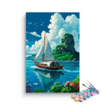 Sailing Boat Tropical Island Paint by Numbers Kit