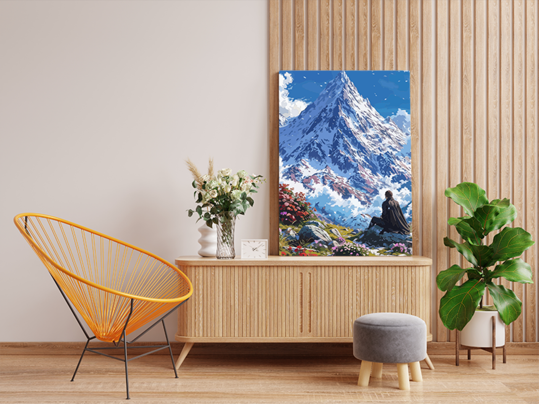 Majestic Snow-Capped Mountain Paint by Numbers Kit - Image 2