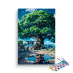 Ancient Tree and Torii Gate Paint by Numbers Kit