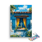 Charming Window with Cat and Flowers Paint by Numbers Kit