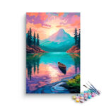 Serene Mountain Lake at Sunset Paint by Numbers Kit