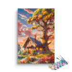 Whimsical Cottage at Sunset Paint by Numbers Kit