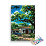Charming Villa with Vintage Car Paint by Numbers Kit