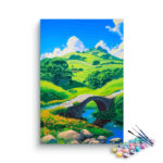 Serenity in the Hills: Bridge and Meadows Paint by Numbers Kit