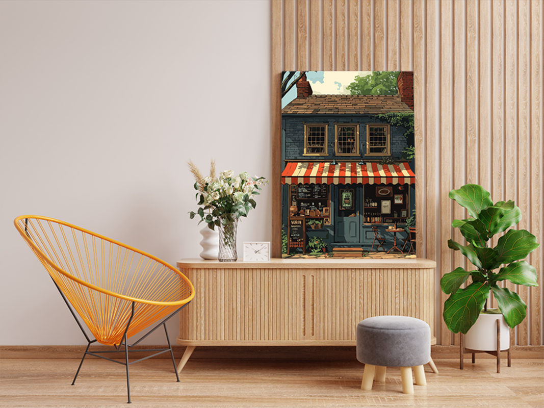 Vintage Street CafΓ© Paint by Numbers Kit - Image 2