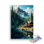 Tranquil Mountain Cabin Paint by Numbers Kit