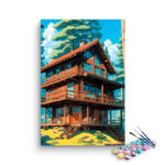 Rustic Forest Cabin Paint by Numbers Kit