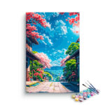 Blooming Cherry Blossom Street Paint by Numbers Kit