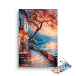Sunset by the Lakeside Café Paint by Numbers Kit