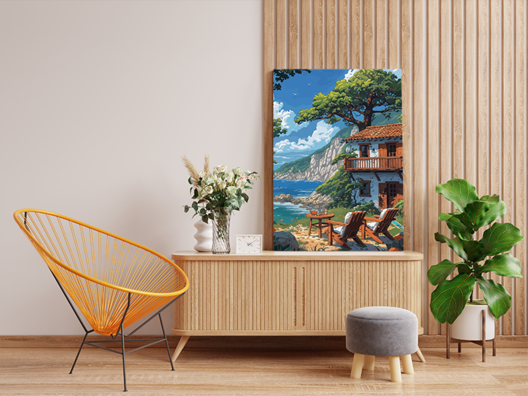 Coastal Cottage Getaway Paint by Numbers Kit - Image 2