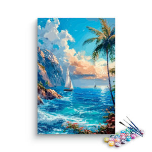 Tropical Sailboat Adventure Paint by Numbers Kit