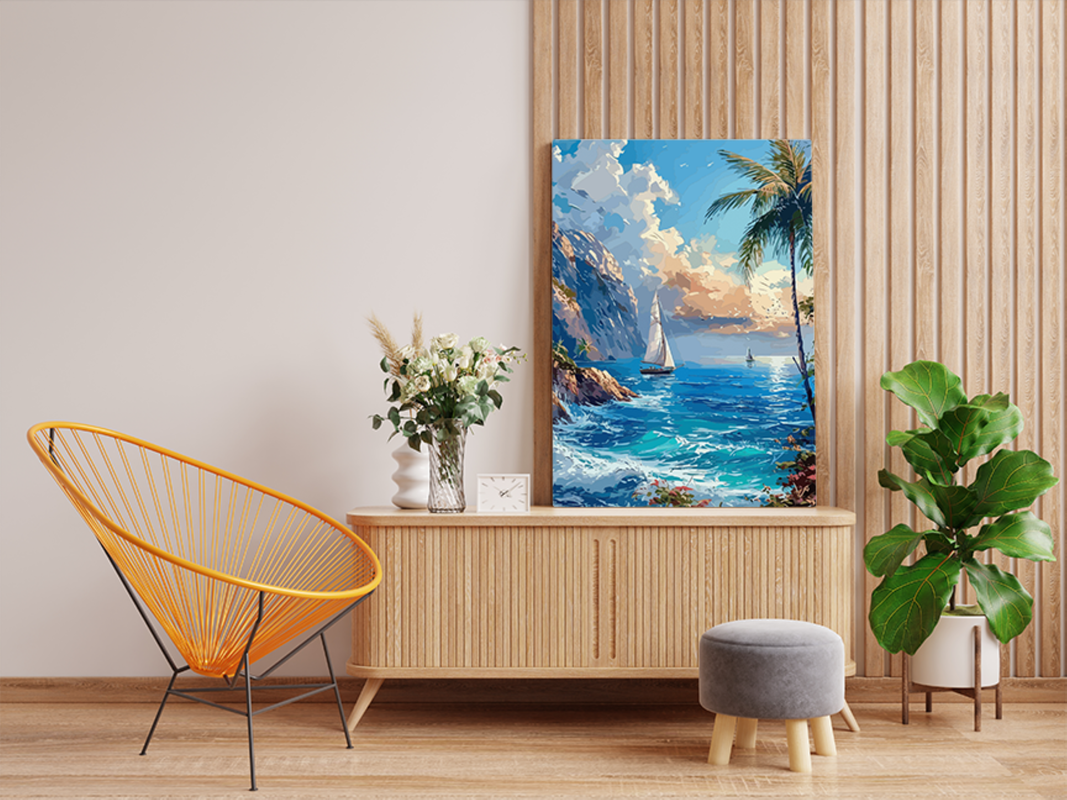 Tropical Sailboat Adventure Paint by Numbers Kit - Image 2