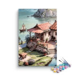 Serene Lakeside Cottage Paint by Numbers Kit