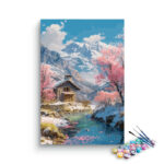 Snowy Mountain Cabin Paint by Numbers Kit