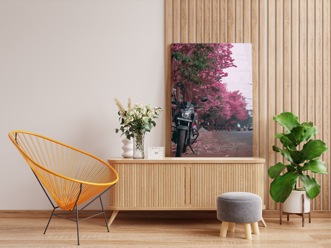 Bangalore Blossom Ride Paint by Numbers Kit - Image 2