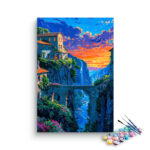 Sunset Over Stone Bridge Paint by Numbers Kit