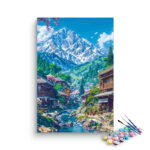 Mountain Village Stream Paint by Numbers Kit