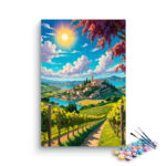Sunlit Vineyard Village Paint by Numbers Kit