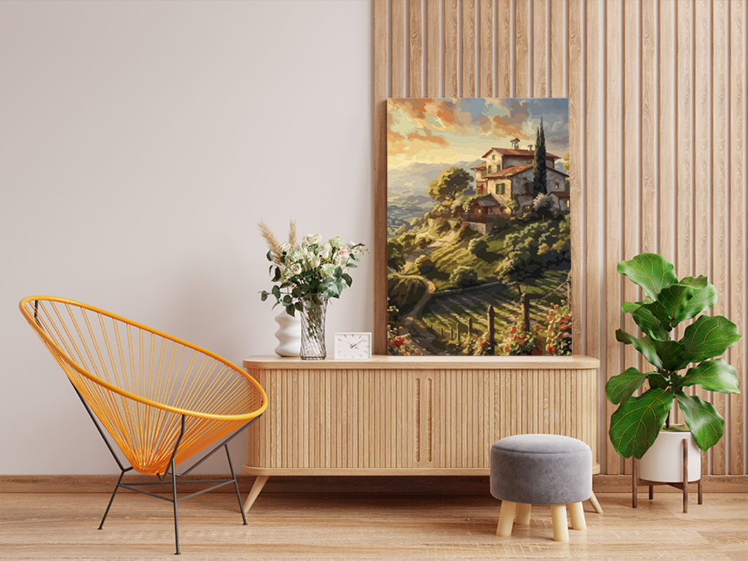 Tuscan Hillside Villa Paint by Numbers Kit - Image 2