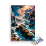 Majestic Waterfalls Fantasy Landscape Paint by Numbers Kit
