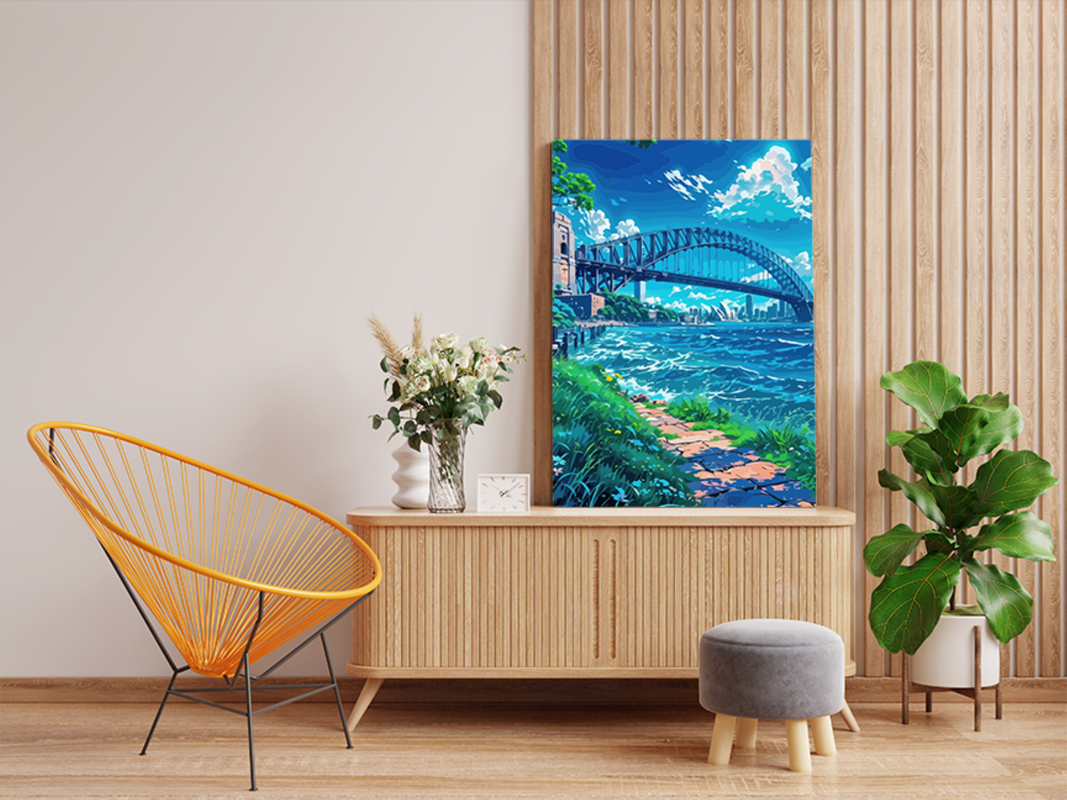 Iconic Sydney Harbour Bridge Paint by Numbers Kit - Image 2