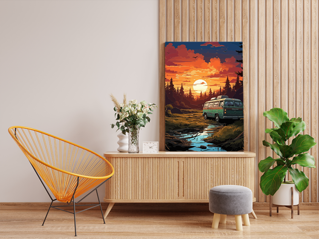 Sunset Camper Adventure Paint by Numbers Kit - Image 2