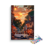 Vintage Street at Sunset Paint by Numbers Kit