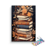 Floral Vintage Books Paint by Numbers Kit