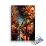 Autumn Night Street Paint by Numbers Kit