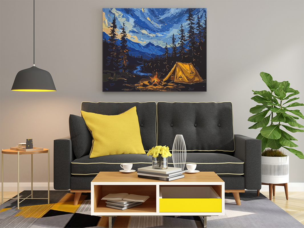 Starry Night Camping Paint by Numbers Kit - Image 2