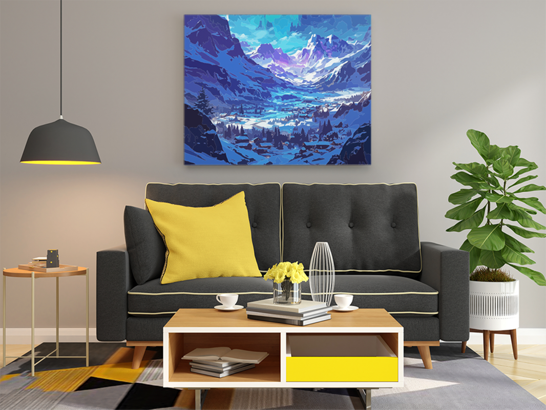 Aurora Snow Valley Paint by Numbers Kit - Image 2