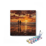 Romantic Sunset Beach Walk Landscape Paint by Numbers Kit