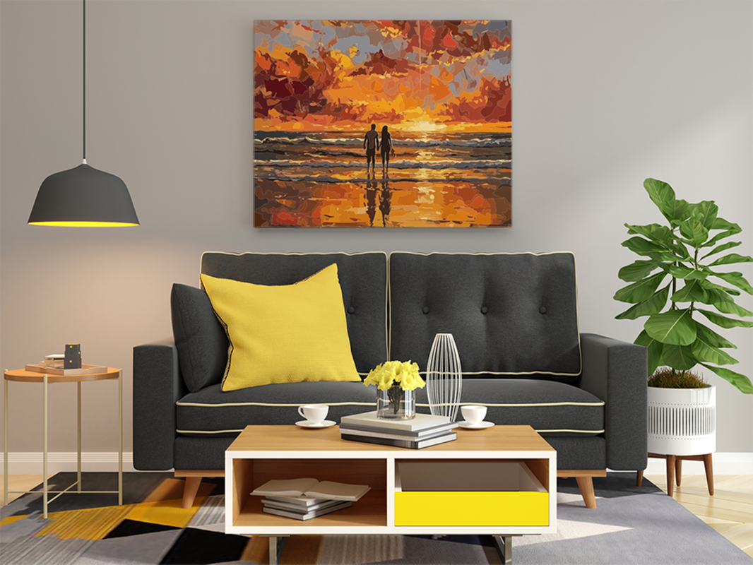 Romantic Sunset Beach Paint by Numbers Kit - Image 2