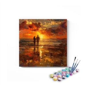 Sunset Stroll by the Beach Paint by Numbers Kit