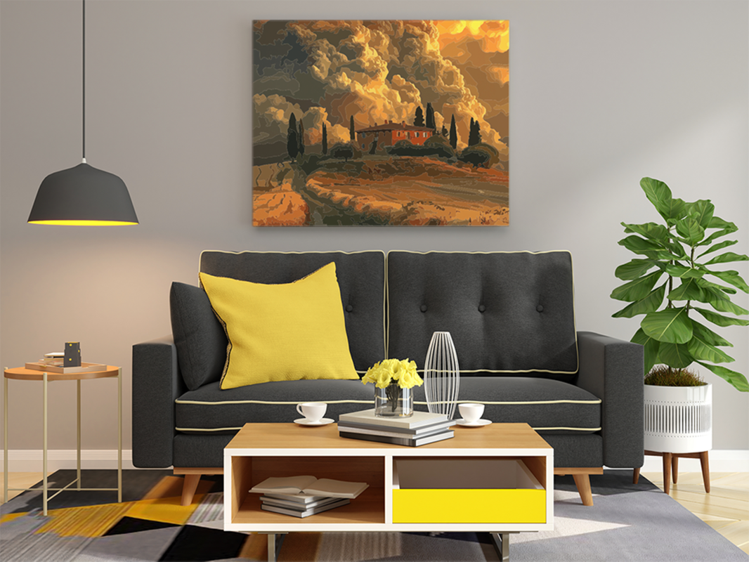 Golden Horizon Villa Paint by Numbers Kit - Image 2