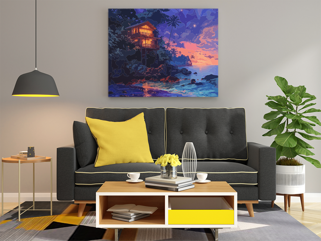 Tropical Night Escape Paint by Numbers Kit - Image 2